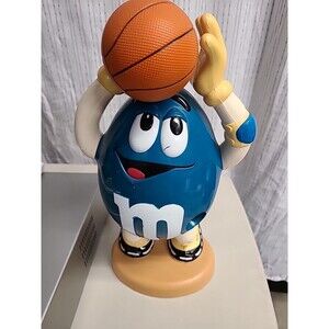 Vintage M&M Peanut MM Blue Basketball Player Candy Dispenser 13 inch Collectible